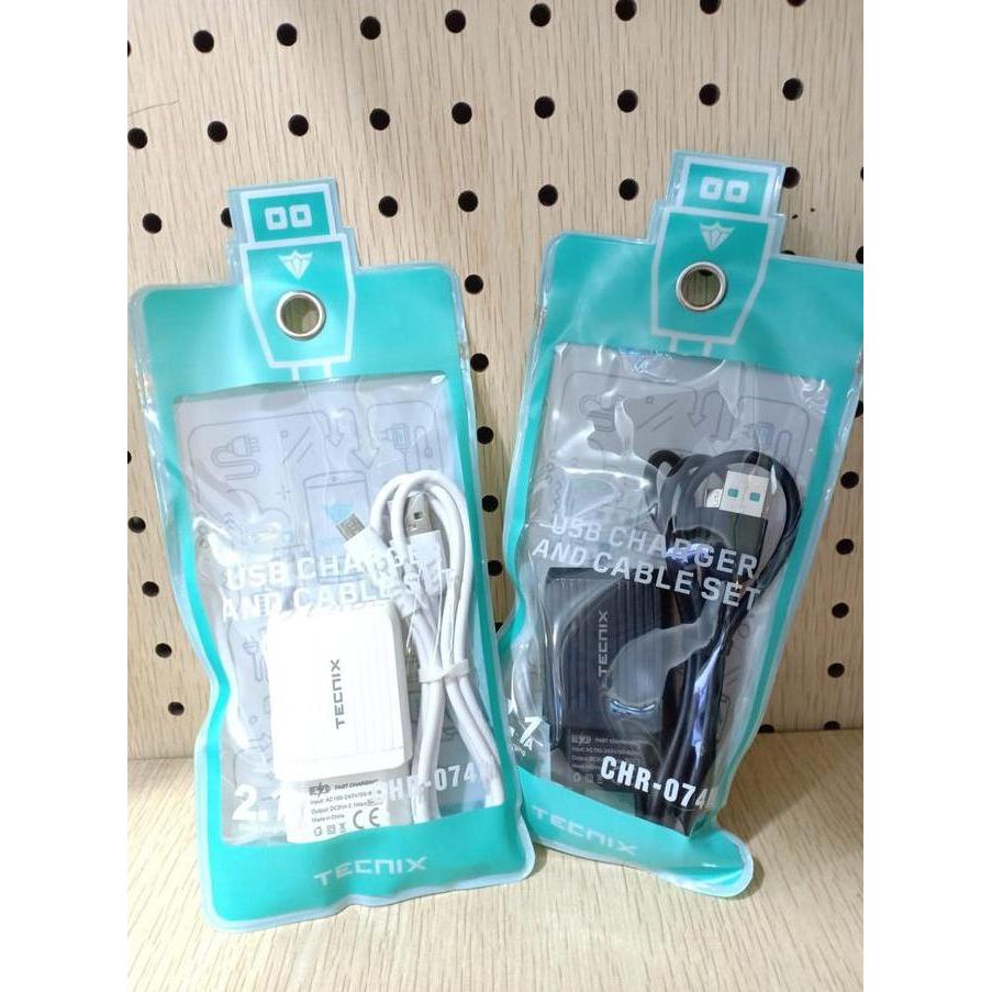 Adaptor Charger 2.1A TECNIX CHR-074M Fast Charge With Micro Cable