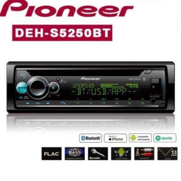 Promo Head Unit Tape Mobil Single Din Pioneer Deh-S5250Bt Cd Usb Bluetooth Cod