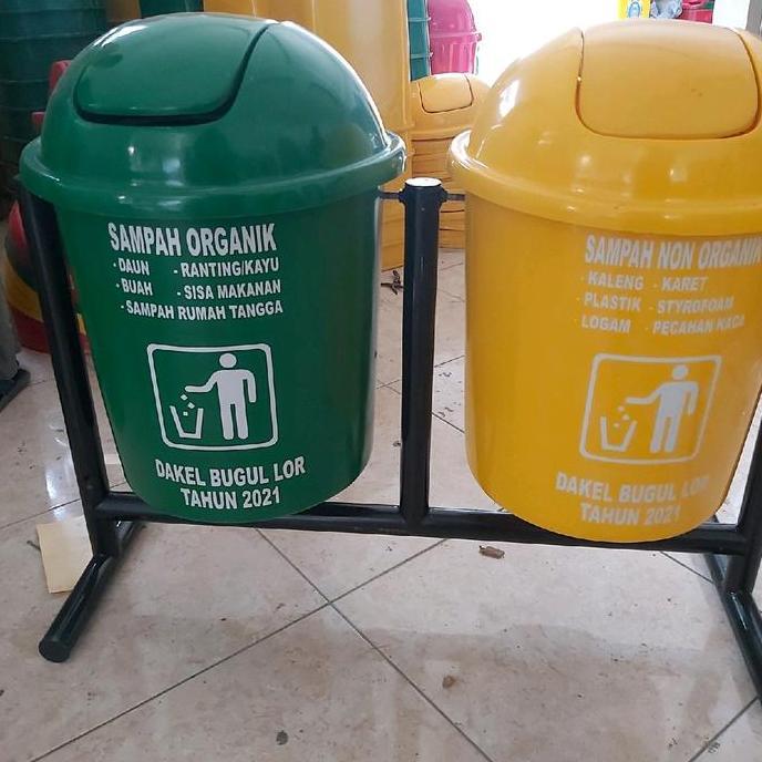 tempat sampah pilah, model bulat 2 pilah, tempat sampah gantung, tempat sampah pilah, tempat sampah 