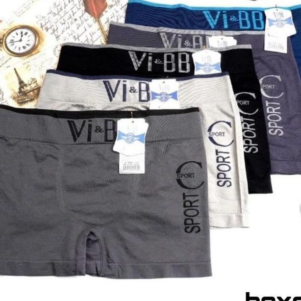 Grosir 6Pc- Cd Boxer Pria  Vi&Bb Seamless / Celana Dalam Boxer Vibb / Mr Dax Pria Cowo Keren/ Cd Box
