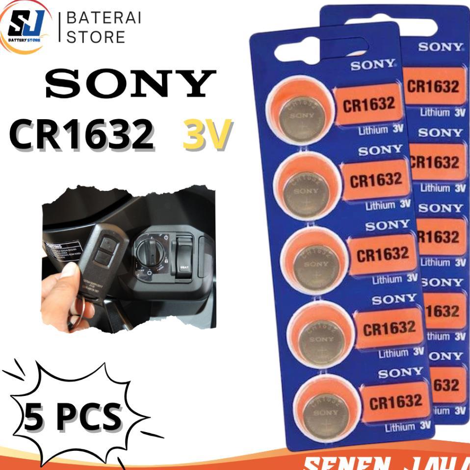 [5 Pcs] Baterai Jam Tangan Sony Cr1632 Cr 1632 Pria Wanita Original Baterai Remote Remot Kunci Mobil