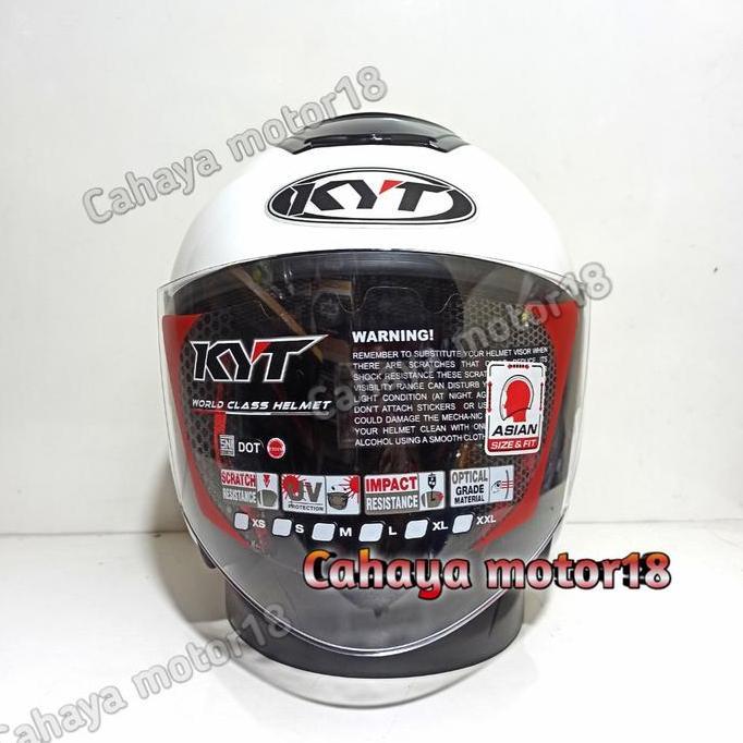 HELM KYT KYOTO VISOR VENOM CLEAR REPLIKA WHITE|PUTIH MERK DYR