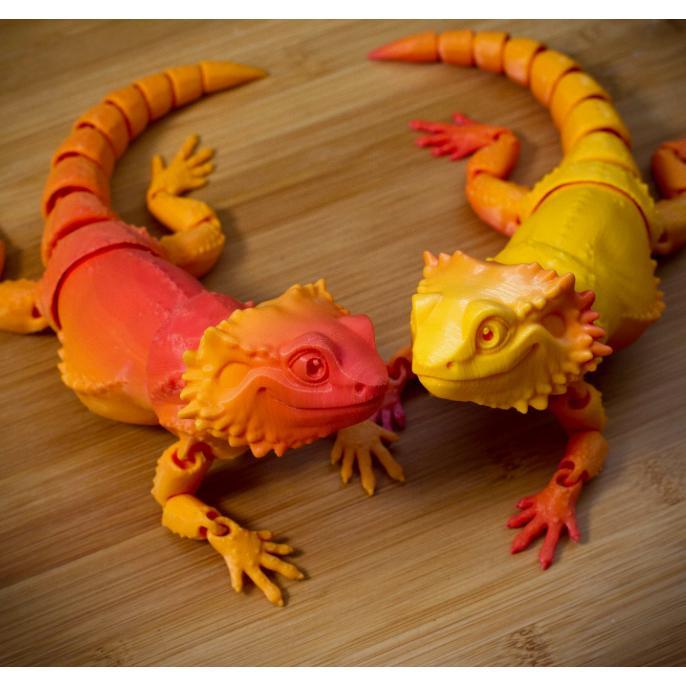 Mainan Bearded Dragon Artikulasi Replika Kadal Gurun Bisa Digerakkan Dari Plastik Berkualitas