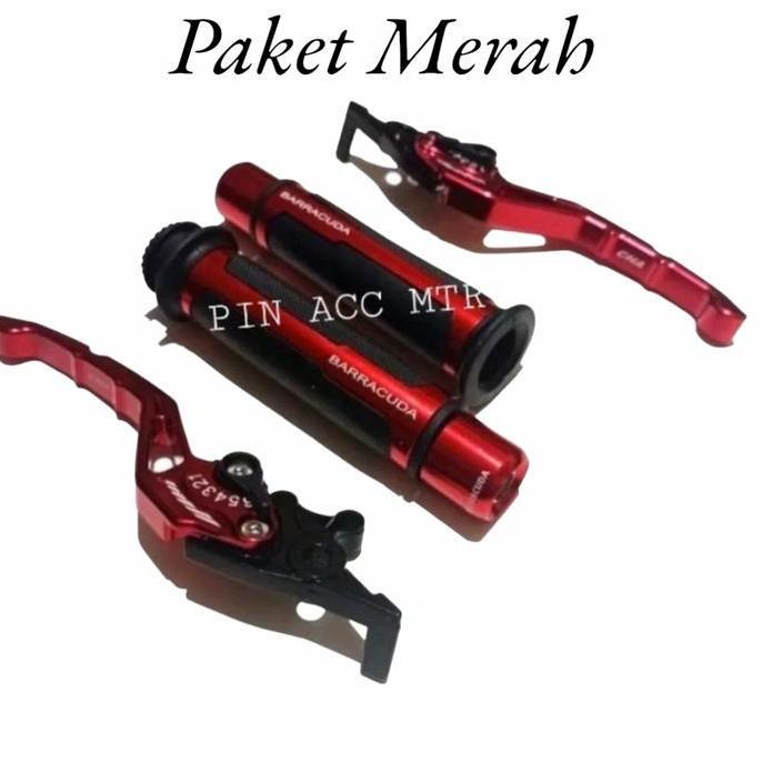 DS93 >> PAKET VARIASI PNP PCX150/PCX160 HANGRIP GAS BARRACUDA + HANDLE REM