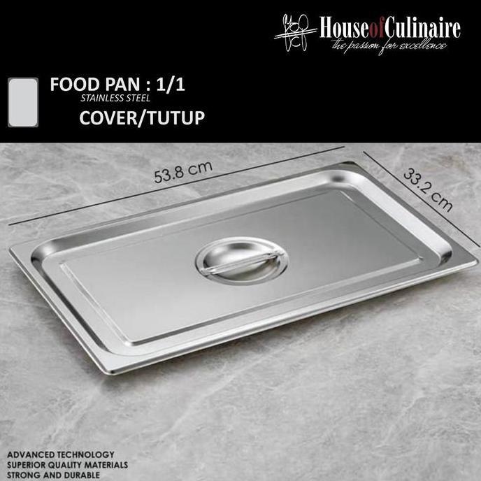 Equip- Tutup Food Pan Stainless 1/1 Tutup Gastronom Pan