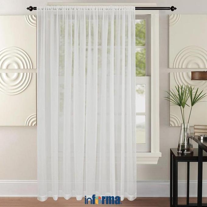 Informa 280X250 cm Tirai Vitrase Small Stripe Dot Gorden Jendela Tipis Kain Penutup Pelindung Jendel