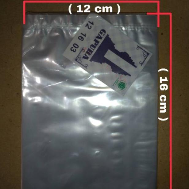 PP bening plastik bening ukuran 12x16
