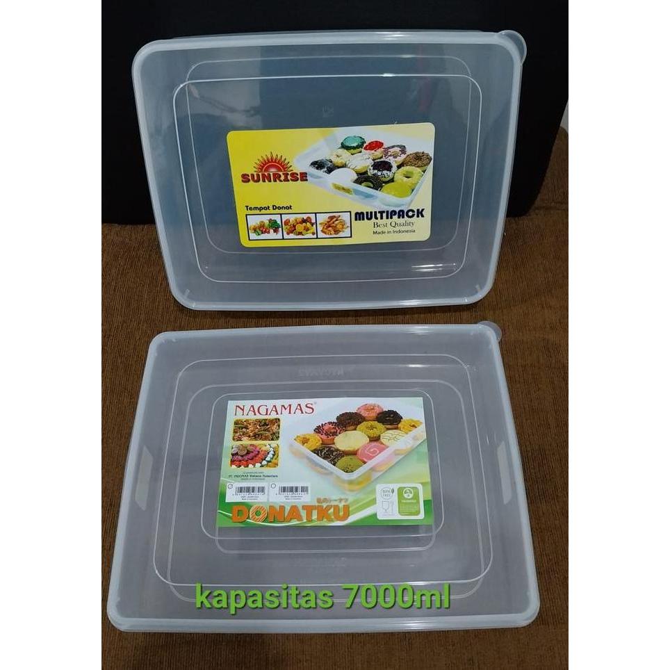 Youandme- Kotak Donat Plastik Multipack Sealre Tempat Penyimpanan Roti