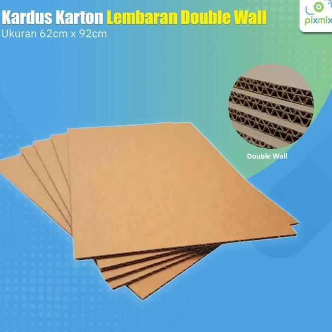 Kardus Lembaran Double Wall 92 x 62cm