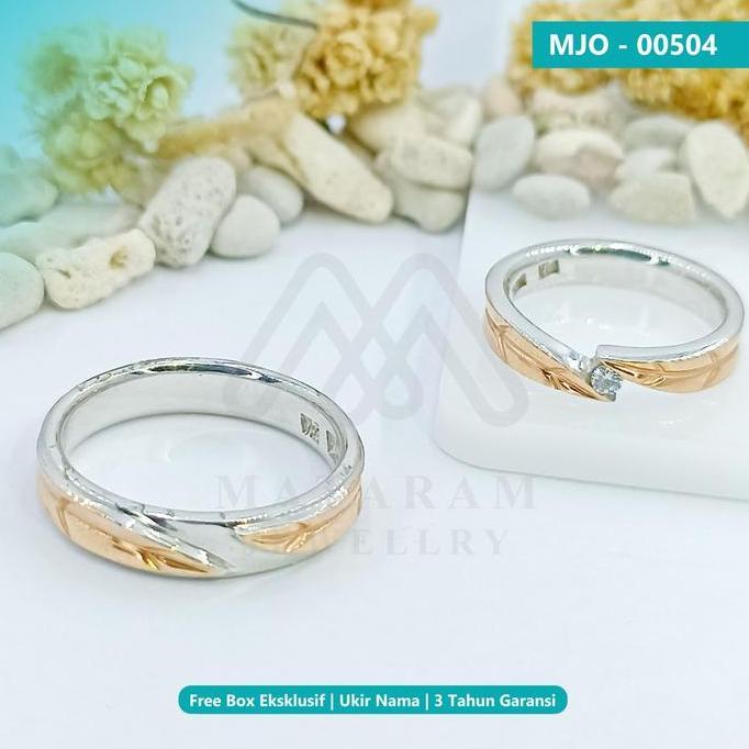 Order Cincin Keren Couple Perak 925 & Emas Kuning - Bebas Request Model Cincin, Free Ukir Nama & Per
