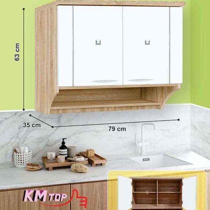 Lansungkirim- Kitchen Set Minimalis / Rak Dapur / Lemari Dapur / Rak Dinding Atas 2 / 3 Pintu Ksa F/