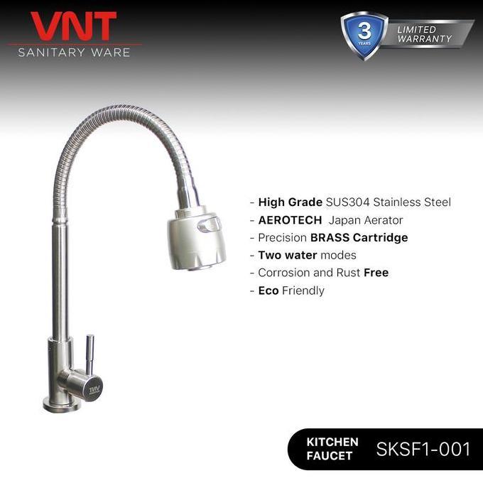 Promo Vnt Kran Cuci Piring Flexible Stainless Sink Keran Dapur Fleksibel