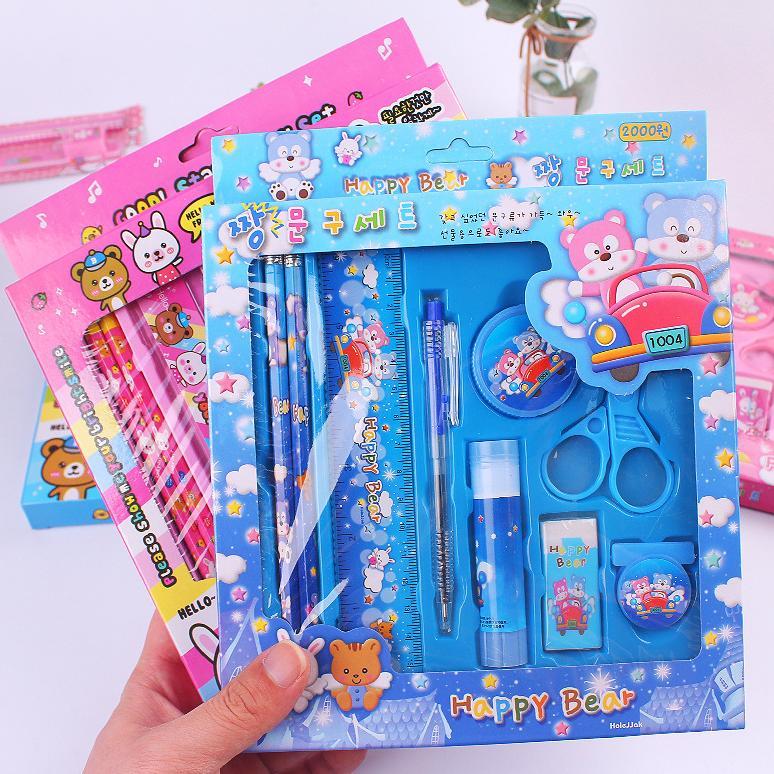 2009 Pencil Set 9 In 1 Alat Tulis Sekolah Anak Lengkap