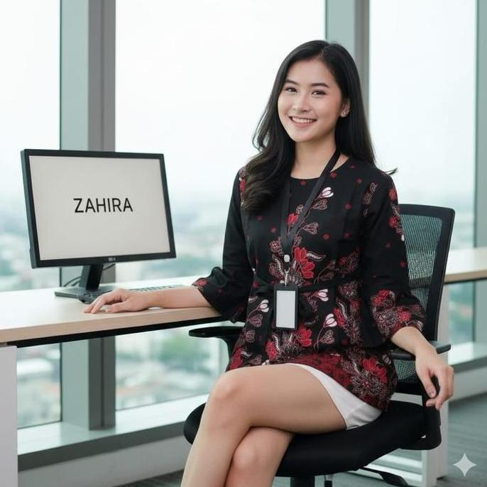 ZAHIRA Batik M L XL XXL atasan batik blus wanita atasan wanita Baju Lembut Kancing Nyaman Kantor Kat