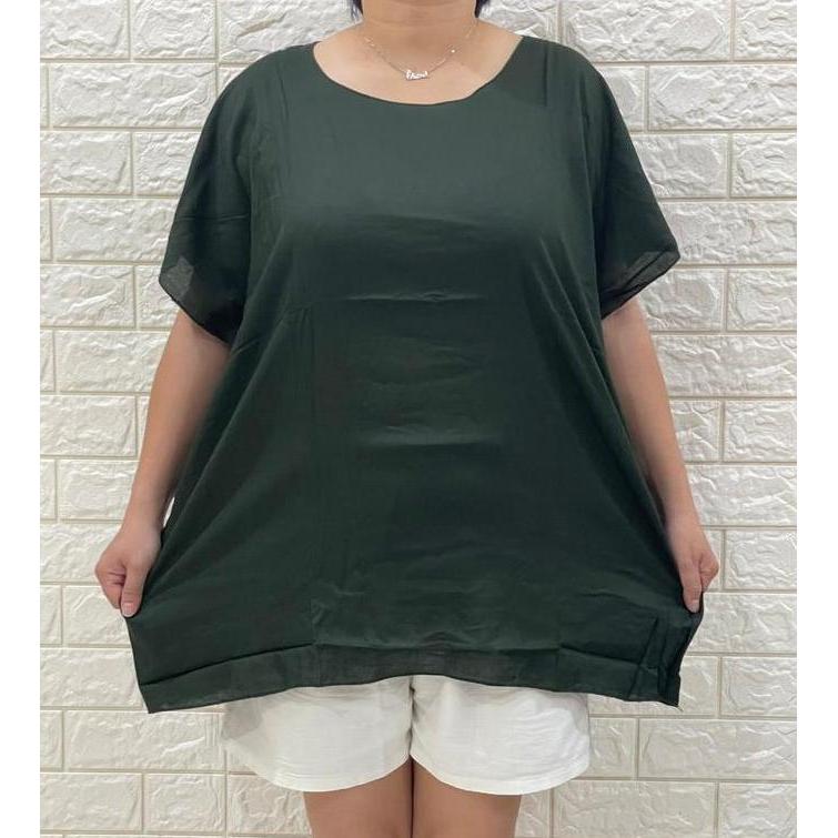 Superior- Baju Blus Bali Polos Jumbo Nita Fit To 4Xl Max 100Kg Rayon Kaos Atasan Tipis Adem Halus Ri