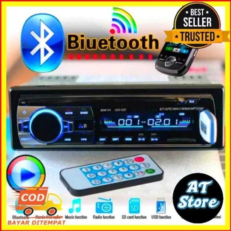 Bisa COD Tape Audio Mobil Multifungsi Bluetooth USB MP3 JSD-520 Single Din JSD-520 Audio Tape Mobil 