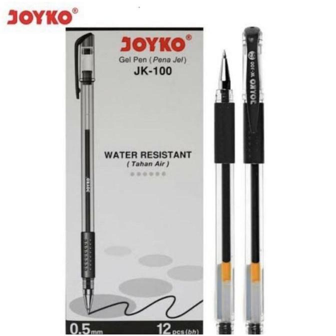 Werkzeug- Pulpen Gel Jk-100 Joyko / 1 Pack Isi 12 Pcs / Hitam