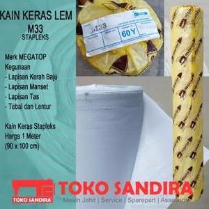 Nahen- Kain Keras Lem Stapleks M33 Merk Megatop - Harga 1 Meter