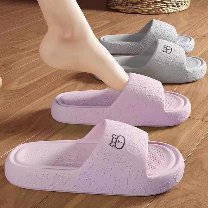 Sandal Slop Jelly Karet Model Bear Wanita Rumah Slipper / Sandal Indoor Kartun