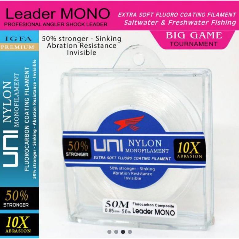 Senar Leader Mono Uni Falcon 50 Meter Fluorocarbon
