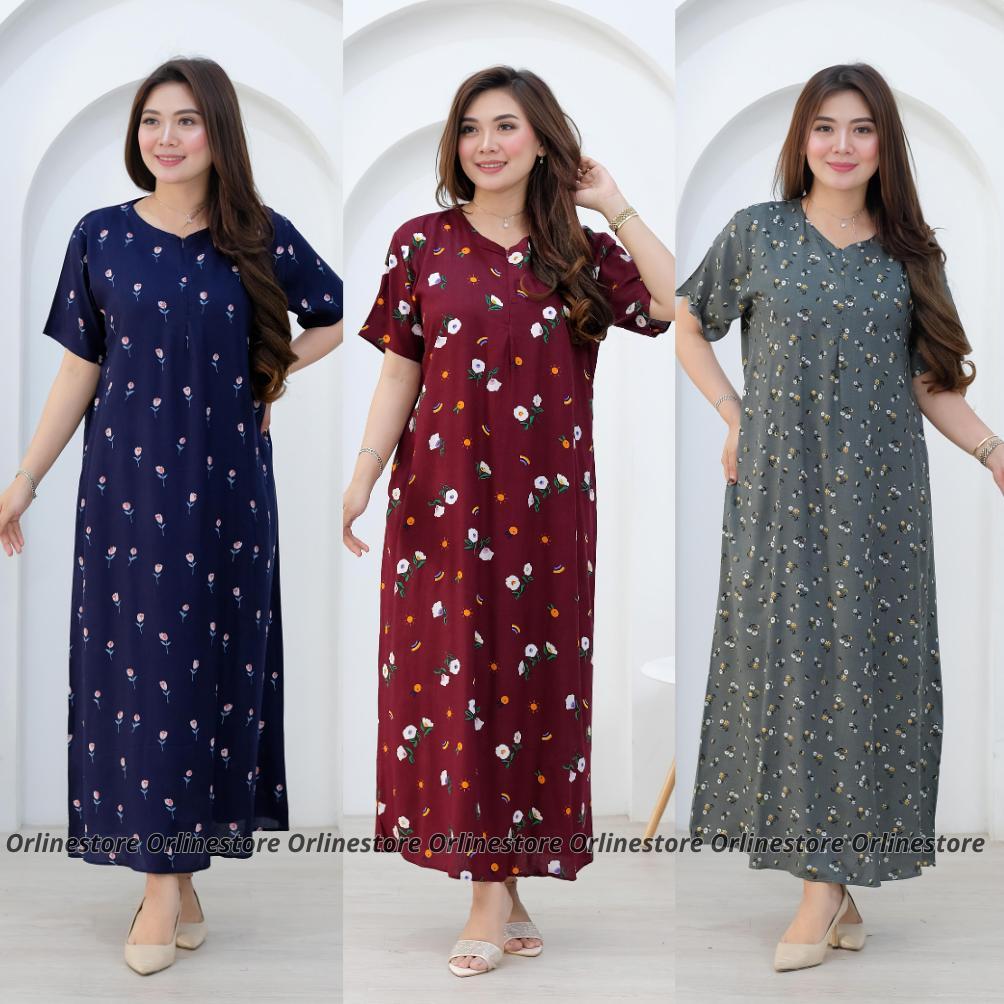 original daster panjang lengan pendek daster jumbo panjang lengan pendek