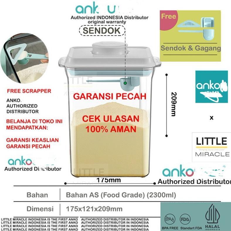 Toples Susu Bubuk  LITTLE MIRACLE - Anko Penyimpanan Susu bubuk (Scrapper)| Wadah Susu Bubuk Kotak S