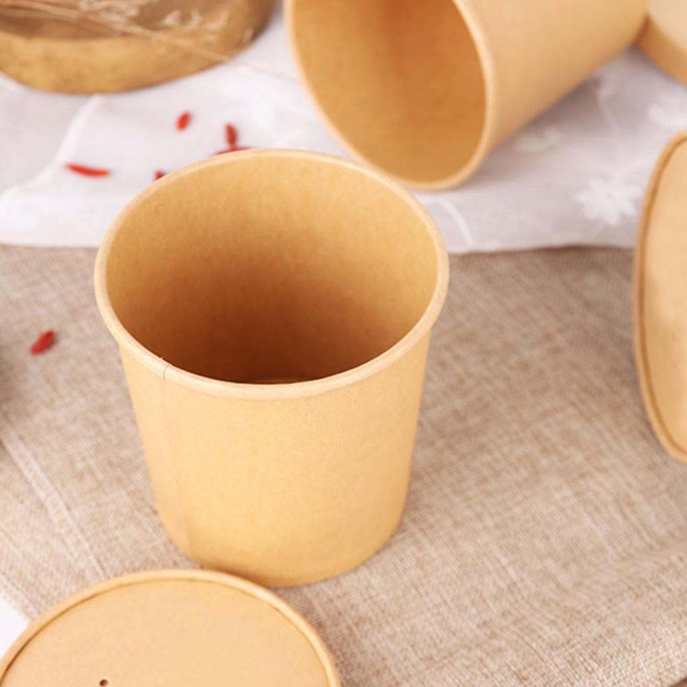 Brown Paper Cup Kraft Bowl 10Pcs Foodgrade Eco Friendly Laris Manis