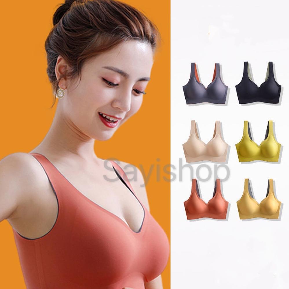 original thai latex padded bra women seamless non-wired sexy lace vest-style bra top