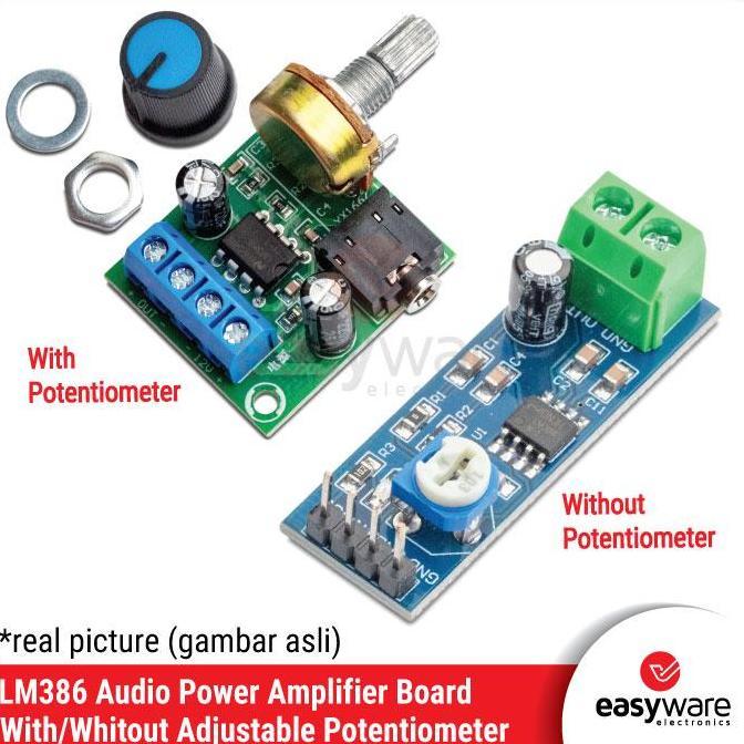 LM386 AUDIO AMPLIFIER MODULE LM386 MODULE AMPLIFIER WITH / WITHOUT ADJUSTABLE POTENTIOMETER