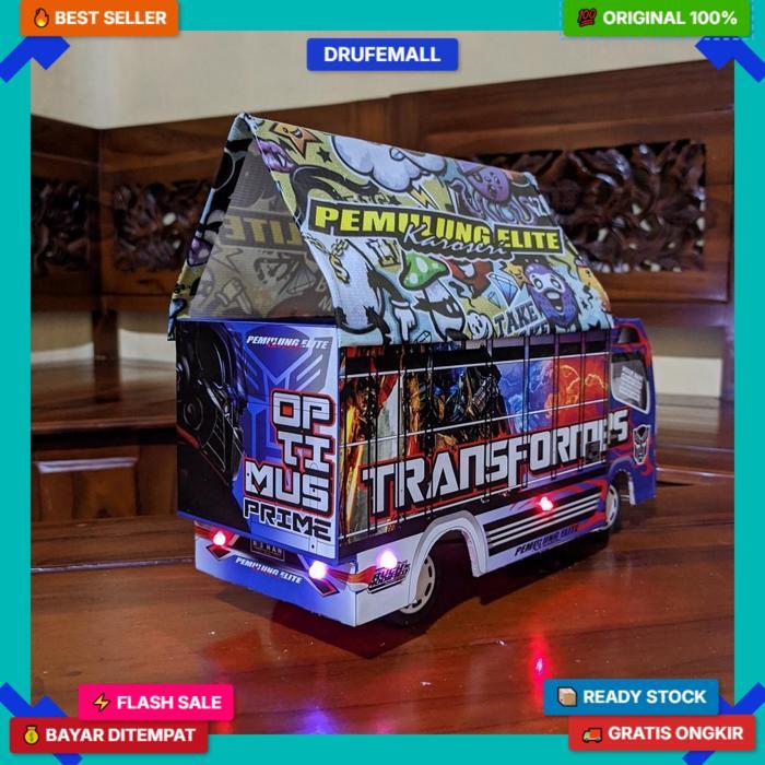 Miniatur Truk Oleng Full Variasi Lampu Terpal Murah Truk Oleng Lampu Terpal Bisa Belok Mainan Anak T