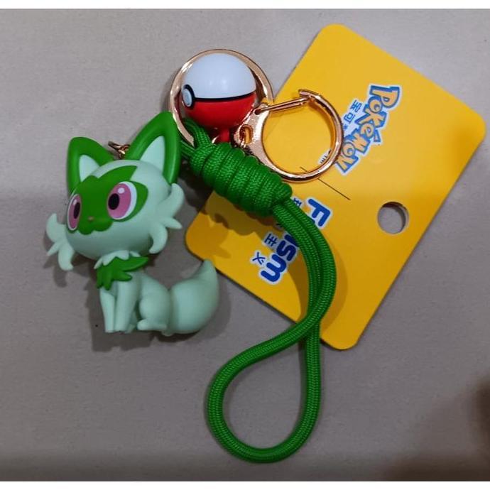 Nintendo Pokemon Gantungan Kunci Keychain Funism ORI With Strap & Pokeball - SPRIGATITO