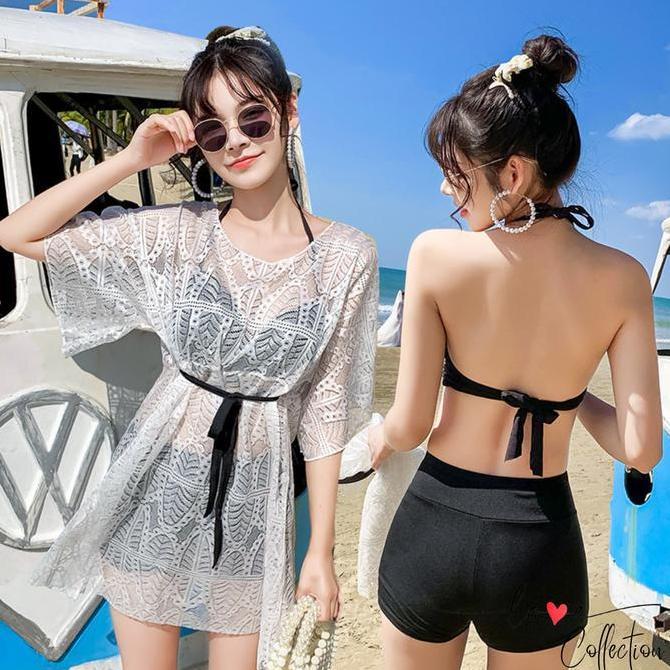 Bikini Pantai Set Sexy Jaring Baju Renang Wanita Korea Swimsuit Import