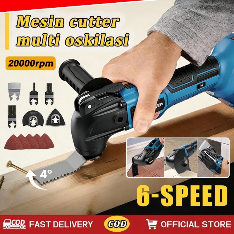 Mesin Oskilasi Multi Guna Oscillating 6-Speed Mesin Cordless Cutter Multi Oskilasi 800W Mesin Multi 