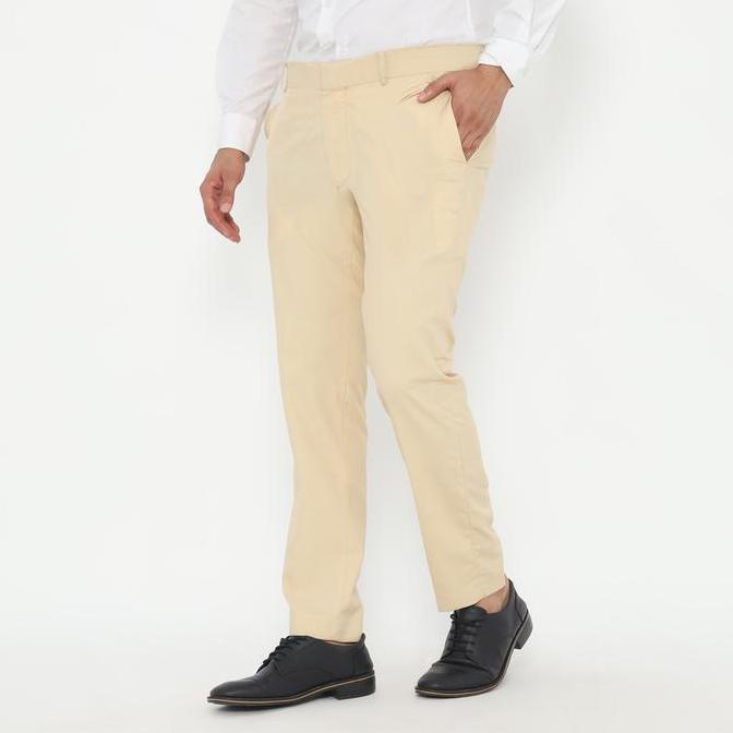 Celana Formal Pria Slimfit Warna Khaki | Andre Laurent (701)