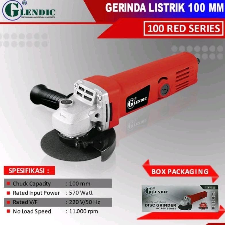 LARIS MESIN GERINDA GLENDIC 100 RED SERIES DISC GRINDER 4 INCH