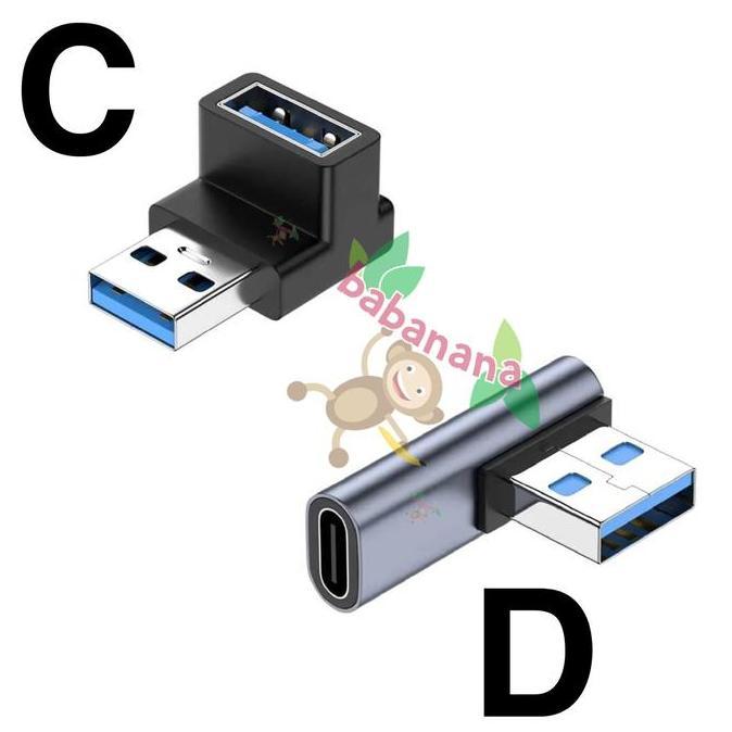 Knacks- Adapter Usb Elbow Type-C Type-A 2.0 3.0 3.1 Siku 90 Degree Converter L