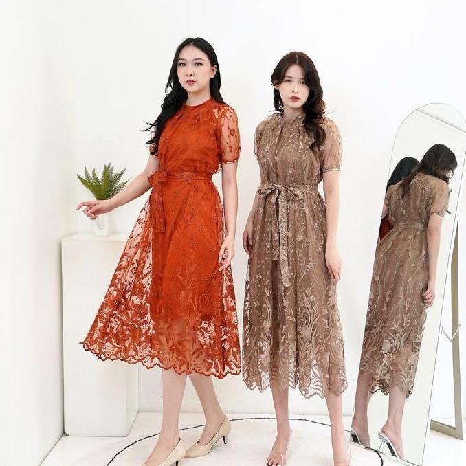 Nadeliene Dress CATARINA (real pict) / Premium / Dress / Kondangan / Party / gaun formal Mewah Natal