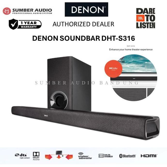 Denon DHTS 316 DHTS316 316 Home theatre soundbar TV  Bluetoot  Speaker wireless Wireless Subwoofer