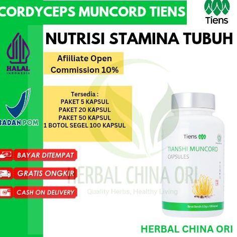 Higher- Muncord Tiens Tianshi Suplemen Cordyceps Stamina Dan Immune Booster Halal Bpom Muncord Untuk