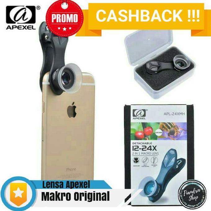 Apexel 2 in 1 clip on Macro Lensa 12-24X Super Macro Lensa for iPhone