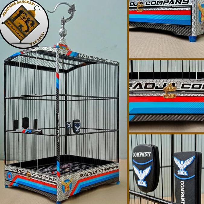 NEW SANGKAR/KANDANG KOTAK RADJA DECAL RMI JERUJI FIBER NO.2 ORI