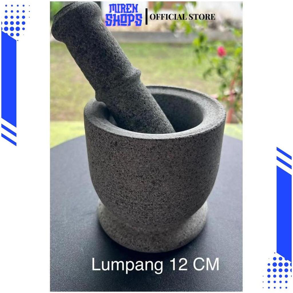 Lumpang Alu Batu Asli / Lesung Batu 12 CM ZA Ori