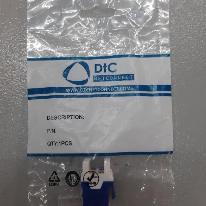 DTC Modular Jack Cat6, Keystone RJ45 Cat6