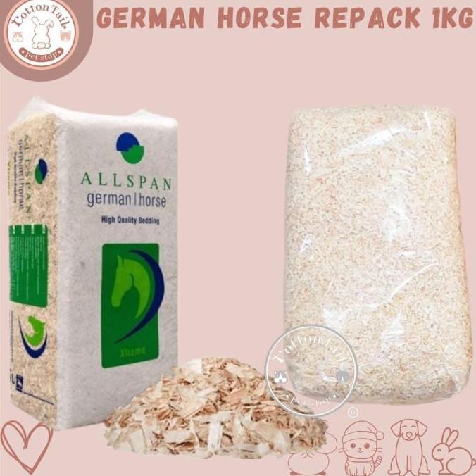 GERMAN HORSE BEDDING SERBUK KAYU PREMIUM REPACK 1KG - Serbuk Kayu German Horse Repack 1kg