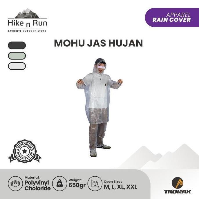 Jas Hujan Motor Dewasa Pria Wanita Tromax Mohu Raincoat Outdoor Setelan Mantel Anti Hujan Unisex
