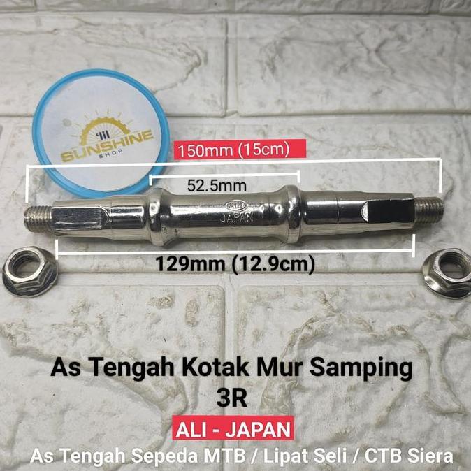 As BB Kotak Mur Samping 3R ALI JAPAN Untuk Crank Gear Tengah Sepeda
