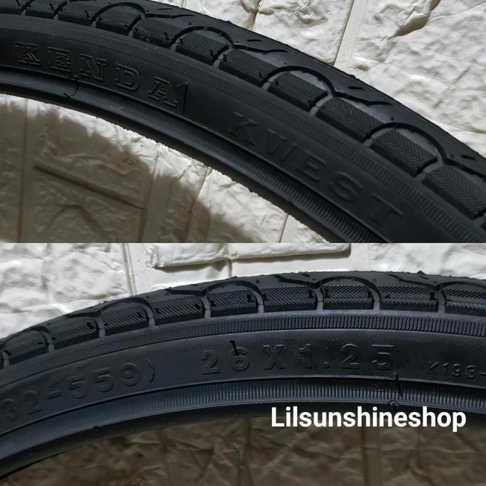 Ban Luar 26 x 1.25 KENDA Kwest 26x1.25 K193 Sepeda MTB Hybrid CTB Federal Black Motif Halus