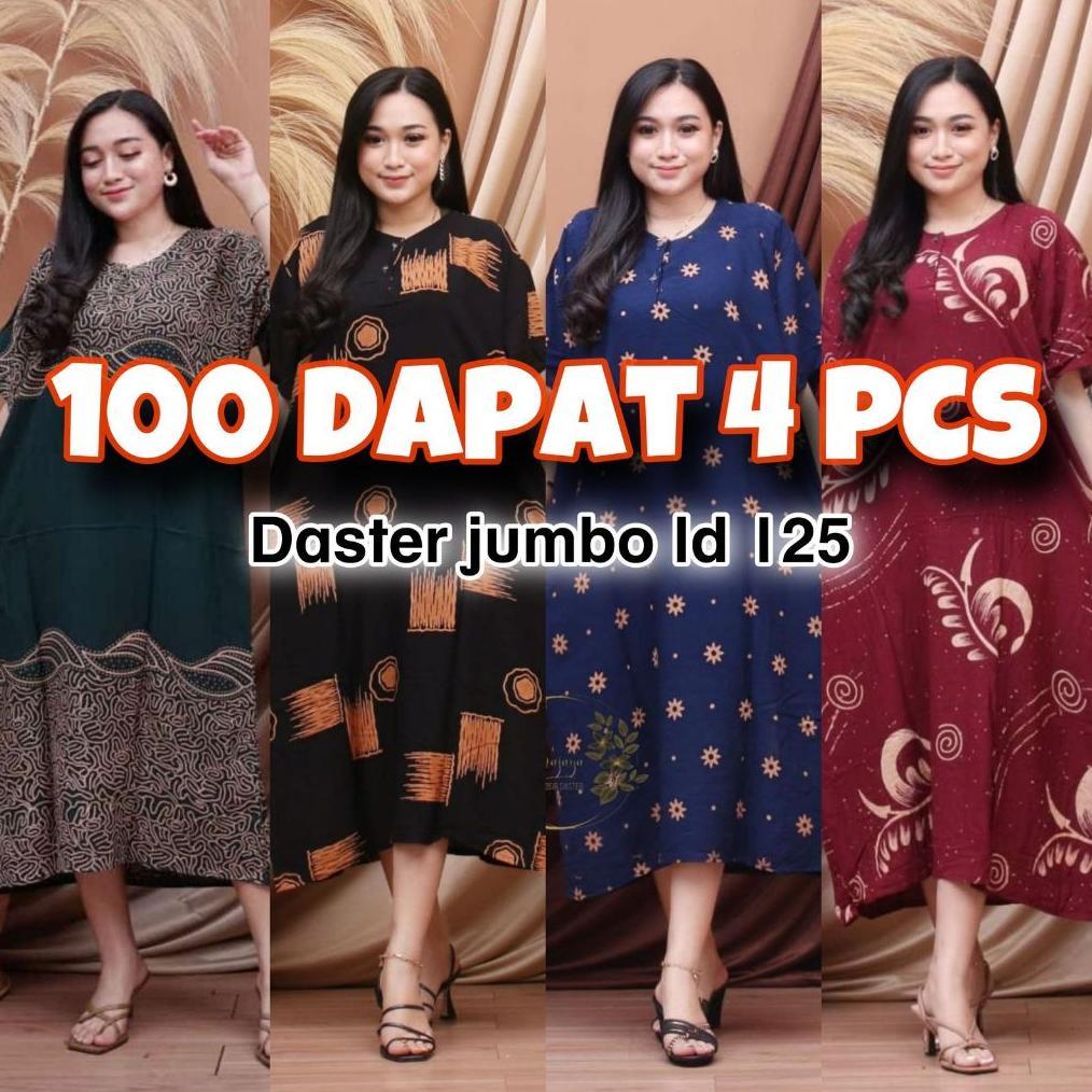 CUCI GUDANG [BISA COD] 100 Dapat 4pcs || Daster Rayon Jumbo Lengan Pendek Busui Bumil Kancing Depan 