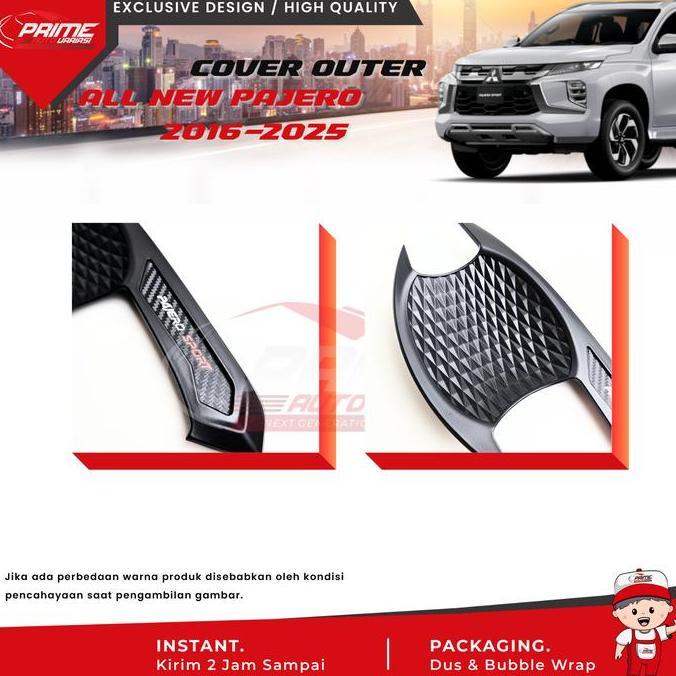 eqiztya - [TPM] Pajero Sport 2016 2021 2025 Outer Handle Cover Hitam Doff Carbon Aksesoris Mitsubish