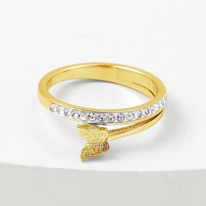 Topatop567 - Cincin Titanium Kupu Kupu Mata Spiral
